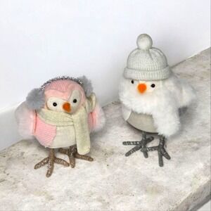 Target‎ Spritz Winter Bird Figurines Pink and White Sorrel And Yarrow